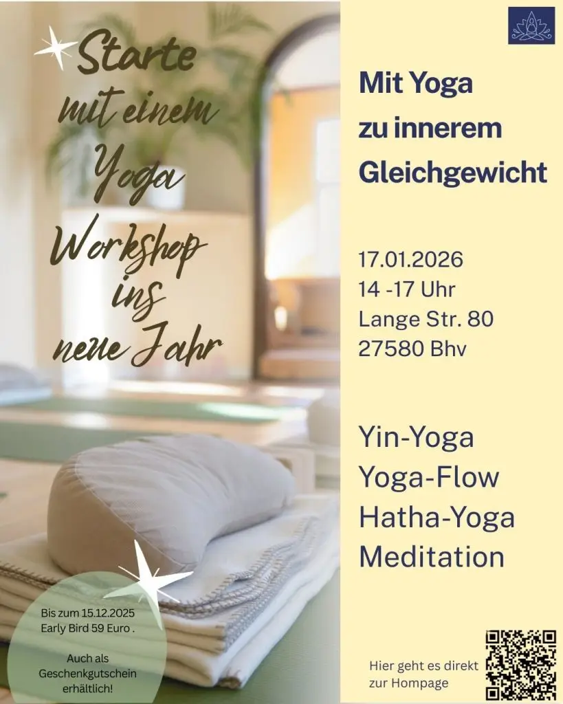 Flyer "mit Yoga zu innerem Gleichgewicht